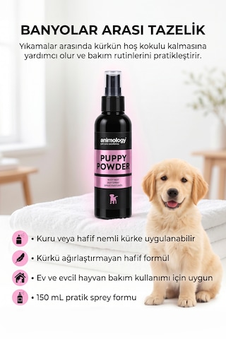 Animology Puppy Powder Fragrance Mist Kedi Köpek Parfümü 150 Ml - Bebek Pudrası Kokulu Vegan