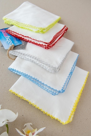 10Lu Pamuk Erkek Bebek Ağız Mendili Çok Renkli