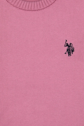 U.S. Polo Assn. Kız Çocuk Pembe Bisiklet Yaka Basic Kazak 50316808-VR167