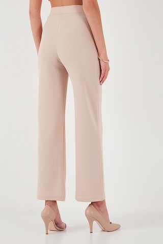Lela Standart Fit Çimalı Yüksek Bel Düz Paça Bayan Pantolon 5865972 Taş
