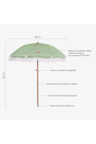 Flamingueo Caramel Plaj Ve Bahçe Şemsiyesi Yeşil Yeşil