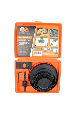 Kinetex Ktx-3243 8'li Buat Açma Panç Seti Metal Ahşap Pvc Alçıpan