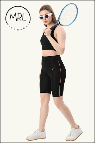 Kadın Siyah Yüksek Bel Toparlayıcı Biker Şort Kısa Spor Tayt Likralı Dalgıç Biker Tights 1043 Siyah Gül