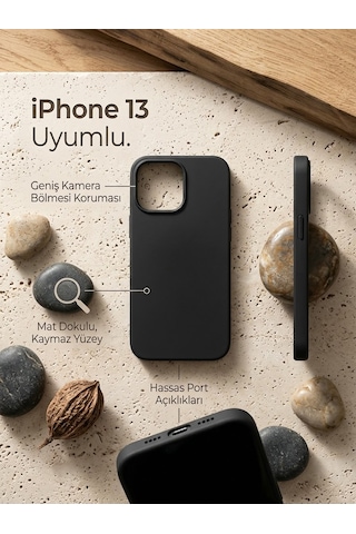 Iphone 13 Uyumlu Silikon Esnek Premıum Lansman Kılıf Siyah
