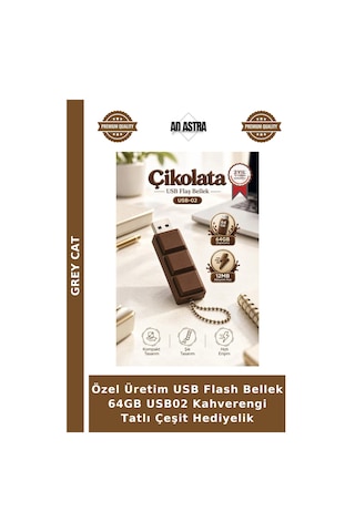 Özel Üretim Usb Flash Bellek 64gb Usb02 Kahverengi Tatlı Çeşit Hediyelik