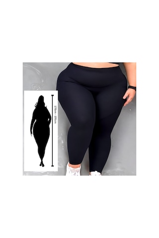 Sngl Tekstil Uzun Boylular İçin Büyük Beden Tayt 3xl-4xl-5xl-6xl-7xl-8xl Siyah