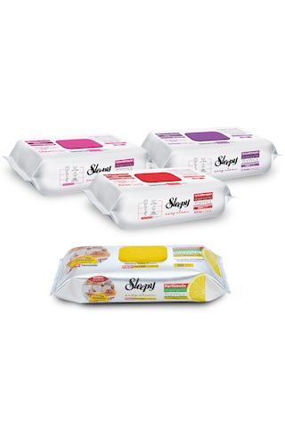 Sleepy Easy Clean Çiçek Serisi&Limon Yağlı Süper Mutfak Yüzey Temizlik Havlusu&Mendili(3x100+50)