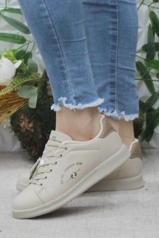 Fort Row Lena Bej Rahat Hafif Sneaker Kadın Spor Ayakkabı 001