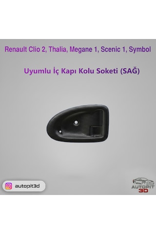 Renault Clio 2 / Thalia / Megane 1 / Scenic 1 / Symbol Uyumlu İç Kapı Kolu Soketi Sağ Taraf