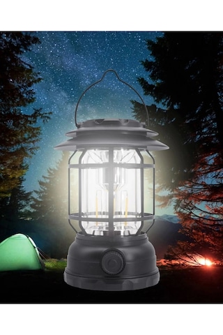 Usb Şarjlı Led Kamp Lambası - Bluetooth Müzik Çalar, El Feneri Ve Cep Telefonu Şarj Cihazı