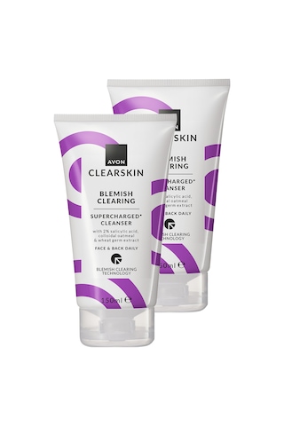 Avon Clearskin Supercharged Lekeler İçin Yüz Temizleyici 2 x 150 ML
