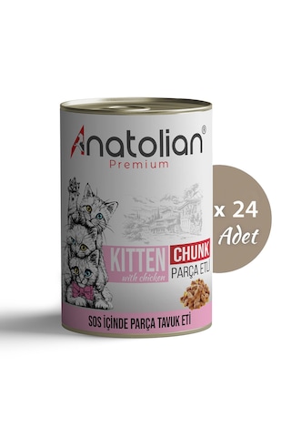 Anatolian Premium Tavuklu Parça Etli Yavru Kedi Konservesi 24 X 400 G