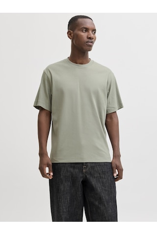 Jack & Jones Erkek Loose Fit Kisa Kollu Tisört - Urban - 12254412 Vetiver