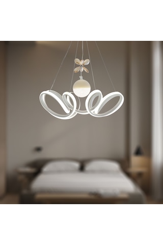 Tt330-1tpl-by Tt Ayd Zambak Mat Beyaz Tek Toplu 3 Renk Led Avize Beyaz