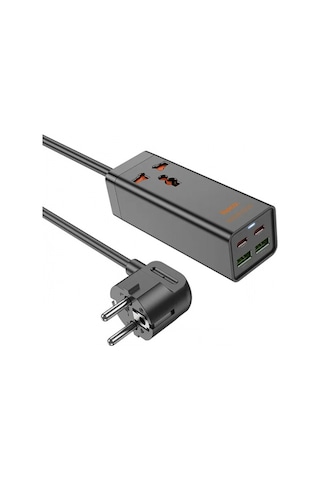 Hoco Ac10a Barry 65w 2 Type-c + 2 Usb+priz Multifonksiyonel Şarj