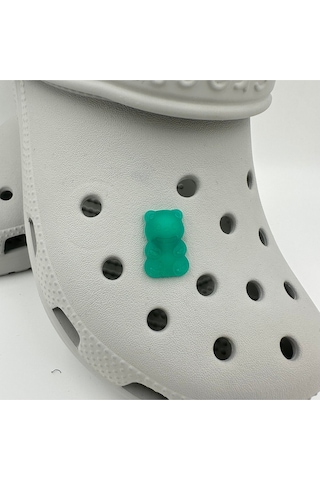 Crocs Terlik Süsü Ve Aksesuarı , Çanta Süsü Jibbitz Hribo Ayıcık Şeffaf Alt 05 Görsel Figür Aksesuar Yeşil