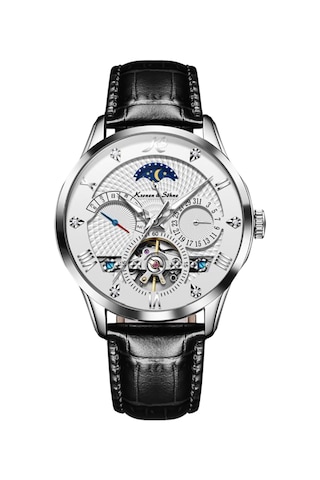 Kronen&söhne Ks4010 Luxury Tourbillon Mekanik Otomatik Erkek Kol Saati Gümüş - Siyah