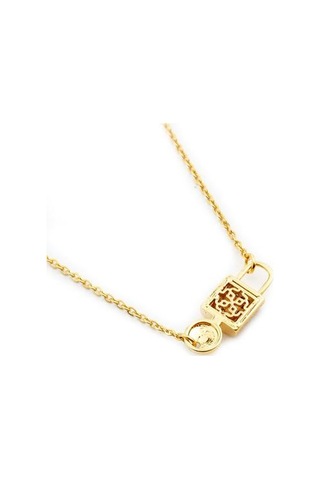 Kristal Kakma Serisi Kilitleme Ve Amp Anahtar Şekli Charms En Iyi Hediye Kız Arkadaşına Kadın Parlayan Gerdanlık Kolye Altın - Beyaz