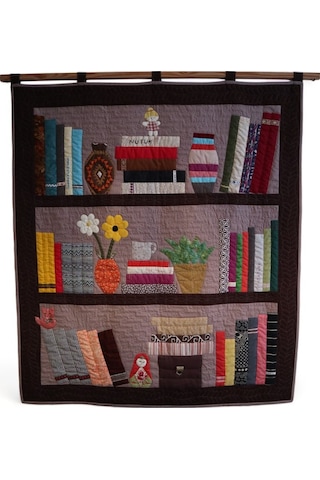 Patchwork Üç Raf Kitaplık Duvar Panosu