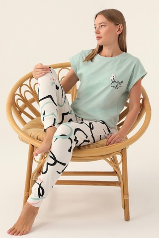 Rolypoly Roly Poly 3399 Cute Kadın Kısa Kol Pijama Takımı 001
