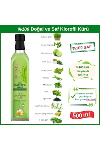 Hanzade Bitkisel Sıvı Klorofil Kürü Cam 500 ML