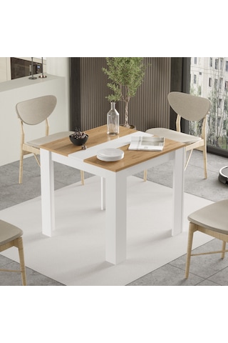 Robin Home Lena Yemek Masası 80x80 Sepet-beyaz