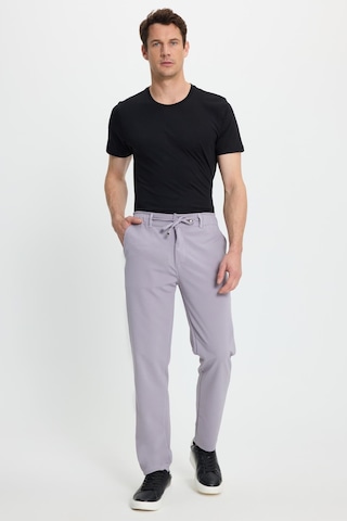 Tudors Erkek Slim Fit Dar Kesim Beli Lastikli Bağcık Detaylı Gri Pantolon-41664 gri