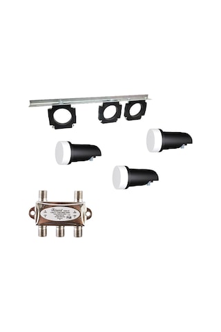 Atlanta 3'lü LNB Aparatı + 3 Adet Inverto Single LNB + Ads-01 1/4 Diseqc Switch Atlanta 3'lü LNB Aparatı + 3 Adet Inverto Single LNB + Ads-01 1/4 Diseqc Switch