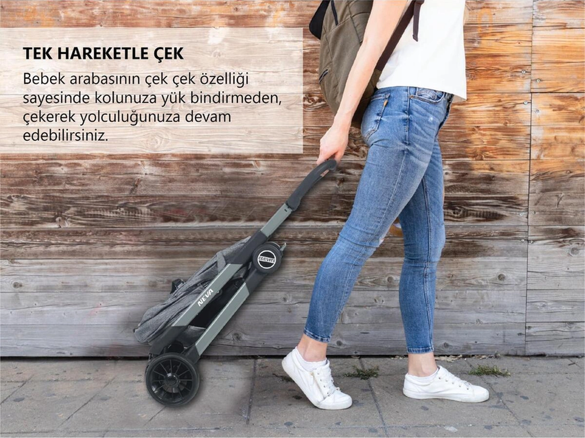 Neva Yeni Nesil Çift Yönlü Kabin Boy Bebek Arabası Tek Elle Katlanılabilen Seyahat Sistem Araba