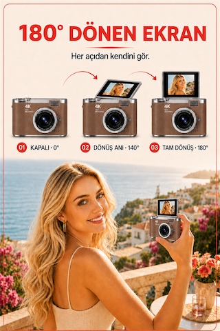 Solvis SOLVİSPR Dijital Retro Fotoğraf Makinesi + 64 GB Sd Kart