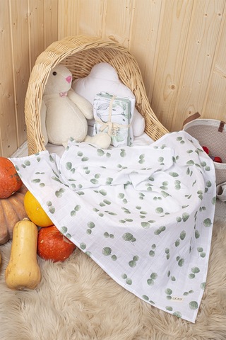 Luckka Dijital Baskılı 3'lü Müslin Örtü Seti - 75x75 Cm - Zt5000 Yeşil Yeşil