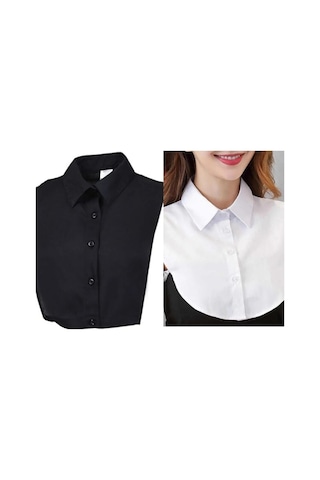 Bav Butik Ayvitrin Kadın Tesettür İçlik Yakalık Gömlek Siyah-beyz Beyaz - Siyah Bav Butik Ayvitrin Kadın Tesettür İçlik Yakalık Gömlek Siyah-beyz Beyaz - Siyah
