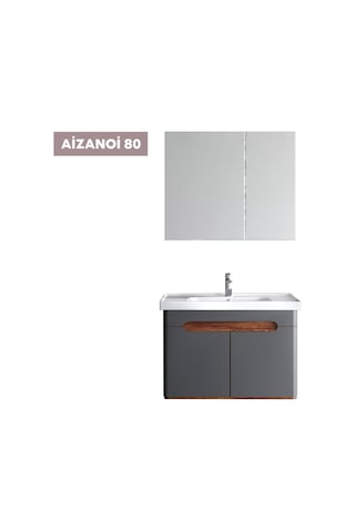 Wins Aizanoi 80 Cm Antrasit/barok Banyo Dolabı Gri