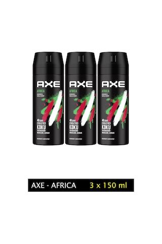 3 Adet Axe Africa Erkek Deodorant Sprey 150 Ml
