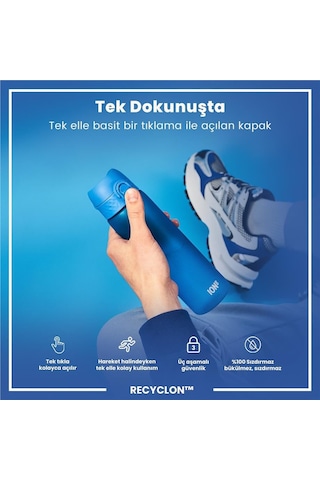 Ion8 - İnce Suluk - Mavi - 500 Ml - Sızdırmaz - Bpa İçermeyen