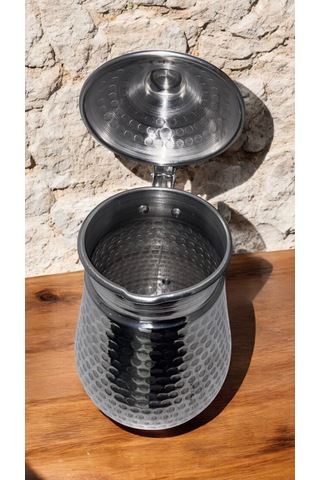 Alüminyum Dövme Desenli Kapaklı Sürahi 2.5 Litre