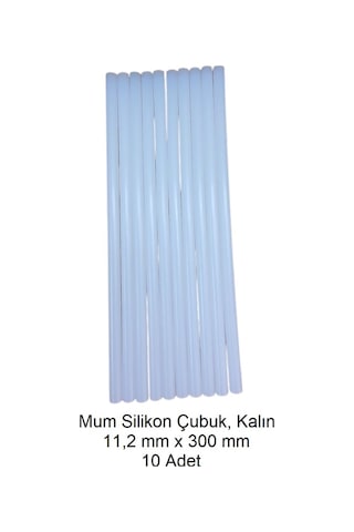 Silikon Mum Çubuk, Kalın 11,2 X 300 Mm 10 Adet
