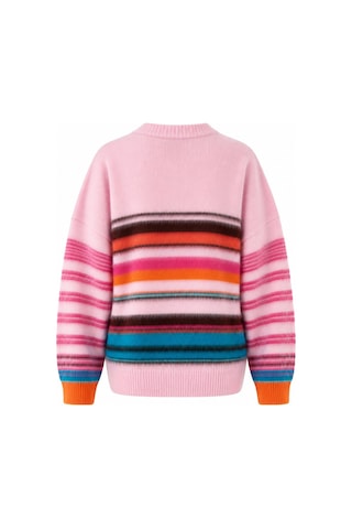 Laluvia Pembe Çok Renkli Çizgili Yumoş Kazak - 10201