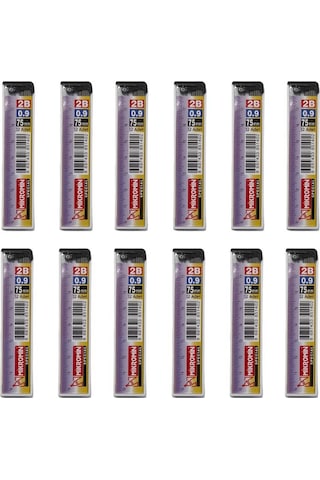 Min 0.9 MM Cetvelli Kalem Ucu 75 MM Mikro Uç 12 Adet