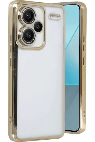Özel Xiaomi Redmi Note 13 Pro Plus Kılıf Lensli Silikon - Gold Fırsat