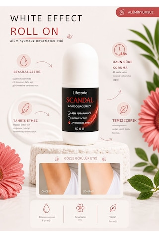 Alüminyumsuz Beyazlatıcı Etkili Roll On 50 Ml Scandal