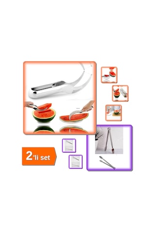 Karpuz Dilimleme Bıçağı + Paslanmaz Mutfak Maşası - 2li Set Def123 Paslanmaz Çelik Diğer