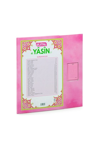 Çocuklar İçin Sure Dua Öğreten Cihaz Sesli Yasini Şerif Kitabı Pembe