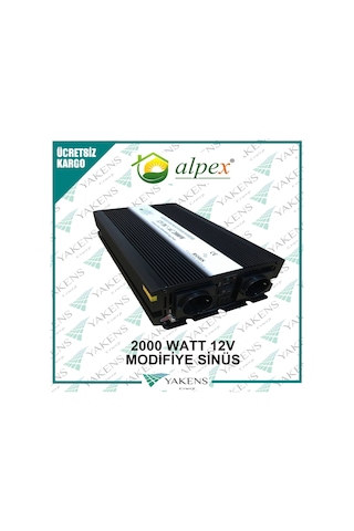2000 Watt 12 Volt Modifiye Sinüs İnverter Alpex