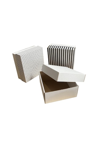 20X20X9 Cm Kapaklı Beyaz Kutu,E Ticaret Kargo Kutusu