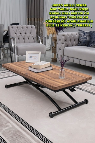 Juppo Üst Tabla Mdf Urartu Oval Köşe Alt Siyah Dışa Kıvrım