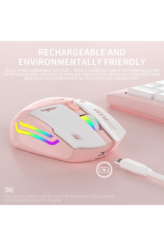 Blackbird Game Center BWM1 1600 DPI RGB Şarjlı Kablosuz Optik Mouse