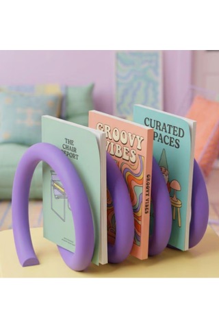 Şık Danimarka Pastel Renkli Sarmal Kitaplık Retro Spiral Stand