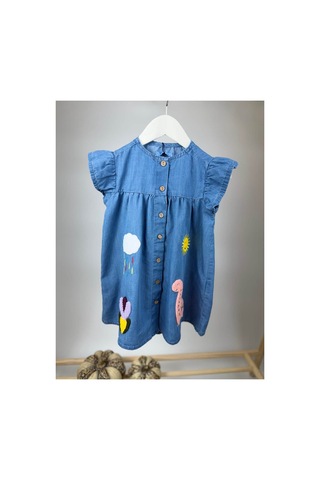 Poala Kids Animals Nakışlı Elbise Mavi