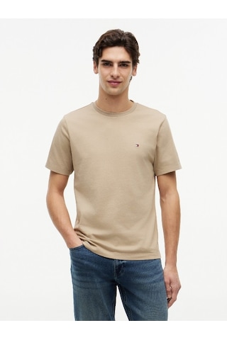 Tommy Hilfiger Ess Seasonal Reg Fıt Solıd Tee Erkek Bej T-shirt - Mw0mw39995